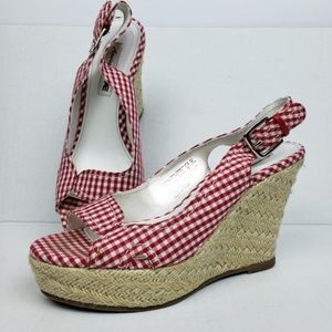 American Eagle Slingback Gingham Espadrilles